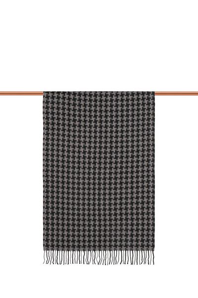 Bursa İpek Black Houndstooth Pattern Winter Shawl