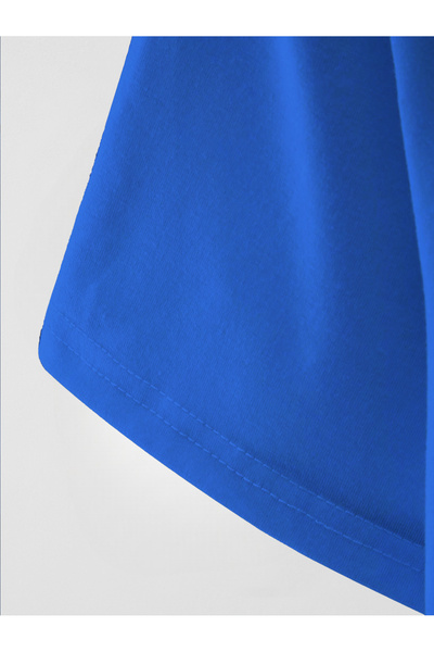 Jooy Сакс Синя Футболка з Надруком Овального Крою Slim Fit