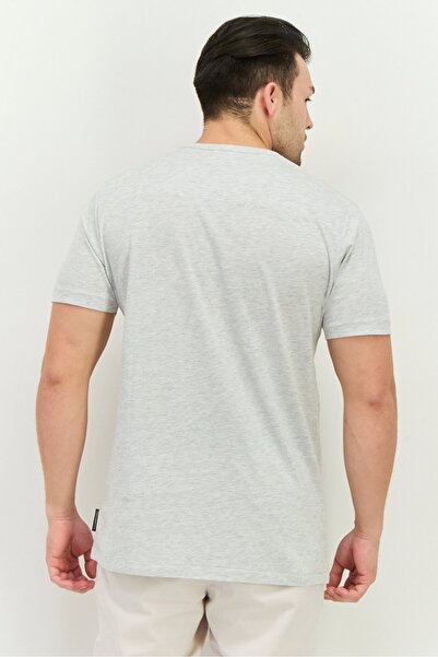 French Connection Men Crew Neck Short Sleeve Brand Logo T Shirt, Heather Grey