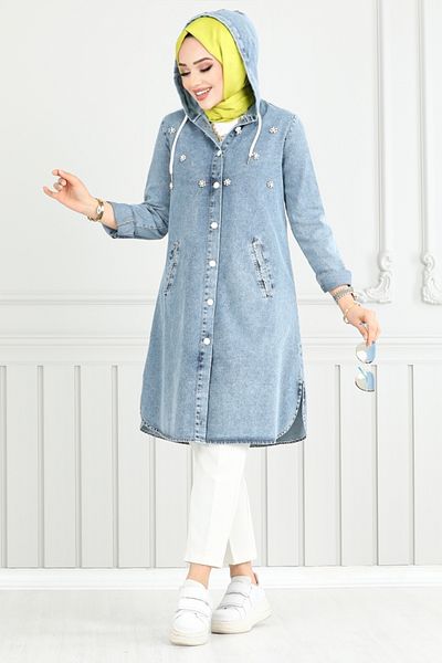 ModaMerve Blugi ușori 3006ZNR1012-M - șapcă din denim Pearl