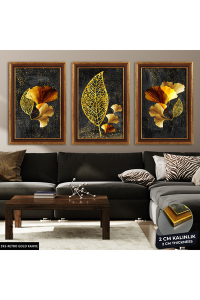 Evinemoda Soyut 3 Parça Çerçeveli Tablo CVPLK