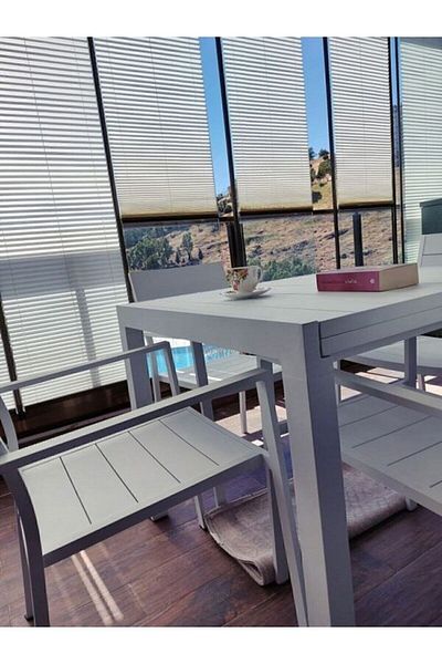 TREND STOR PERDE Trend Plise 10 Colors Folding Glass Balcony Curtain - Office Curtain - Kitchen Curtain - Living Room Curtain