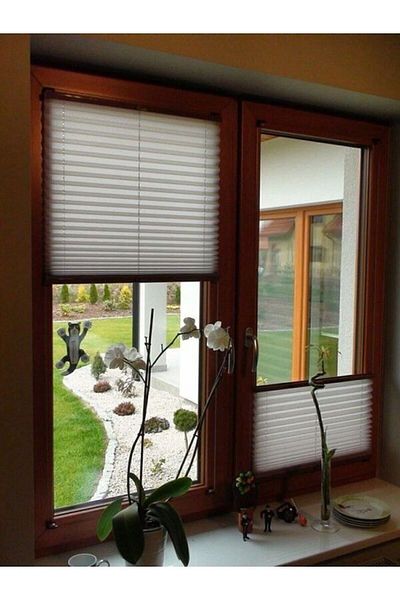 TREND STOR PERDE Pleated Folding Glass Balcony Curtain - Office Curtain - Kitchen Curtain - Living Room Curtain