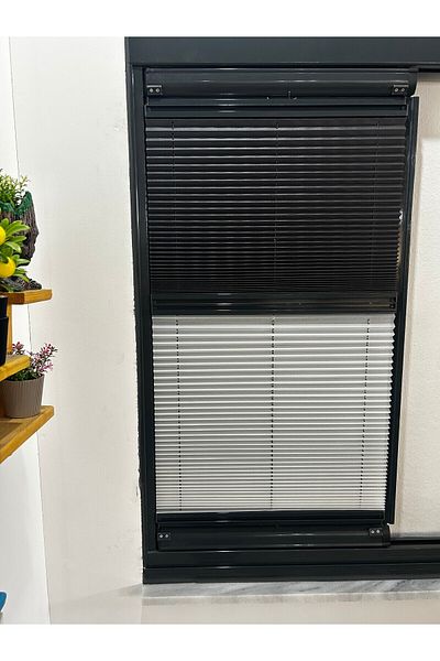TREND STOR PERDE Pleat Day and Night Folding Glass Balcony Curtain - Office Curtain - Kitchen Curtain - Living Room Curtain