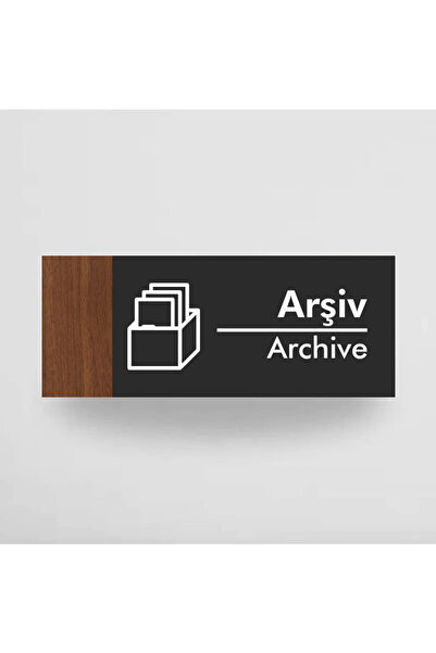 Bigetto Dekor Arşiv İkonlu Departman Ofis Kapı Isimliği Ahşap Pleksi Kapı Tab...