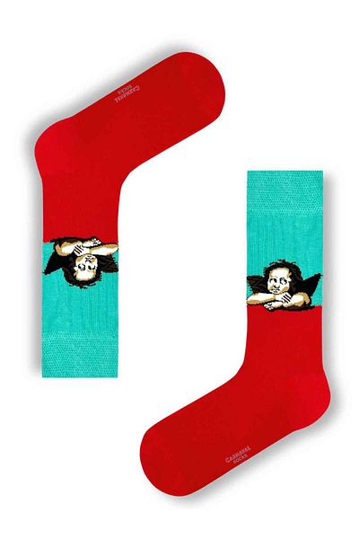 CARNAVAL SOCKS Цветни чорапи с шарки на ангелско изкуство