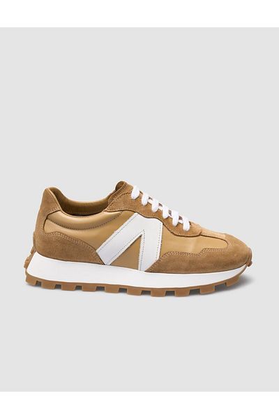 Cabani 100% Genuine Leather Tan Women's Sneaker