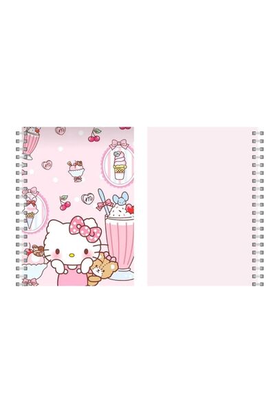 Panda Çizgili Defter- Hello Kitty - A5 Boy Spiralli Defter