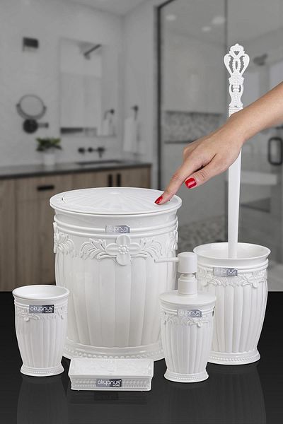 Okyanus Home Σετ μπάνιου 5 τεμαχίων White Sultan Series
