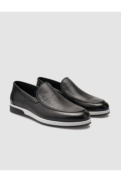 Cabani 100% Genuine Leather Black Men's Casual Shoes