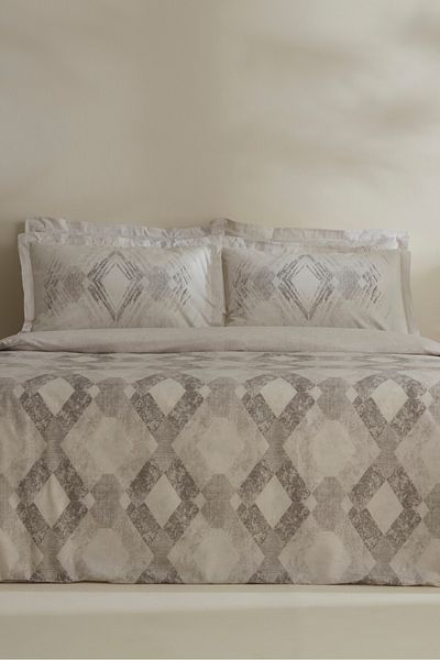 Karaca Home Set cuvertură de pilota din satin dublu, 100% bumbac, 120 fire, gri