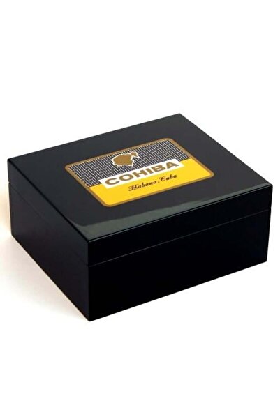 COHİBA Cohiba Humidor Sarı-Siyah Sedir Puro Kutusu