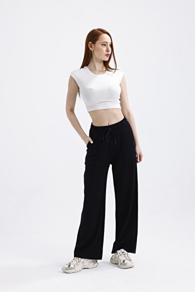Miss Murem Bol Paça Modal Pantolon-BLACK