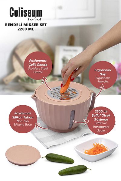 Okyanus Home Coliseum Powder Grater Mixer Set
