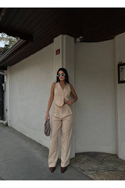 Friday Mood Women's High Waist Palazzo Pants Vest Set