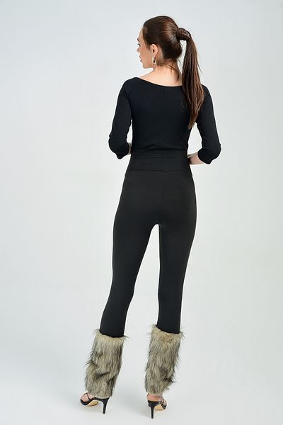 Sense Pacalari Kurk Garnished Steel Leggings| Tyt13789 Black