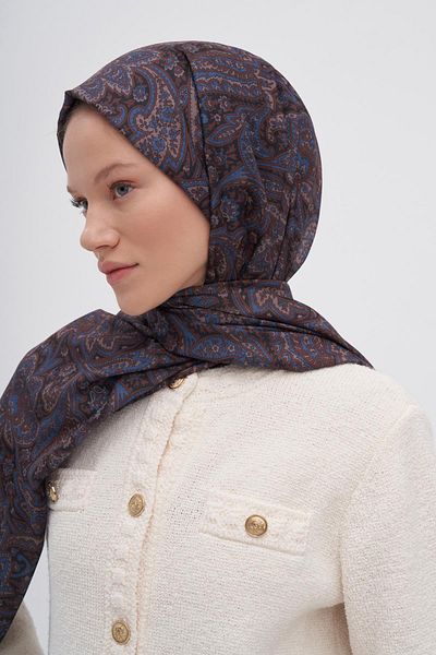 carell Βαμβακερό σάλι Bloom Brown Nilla