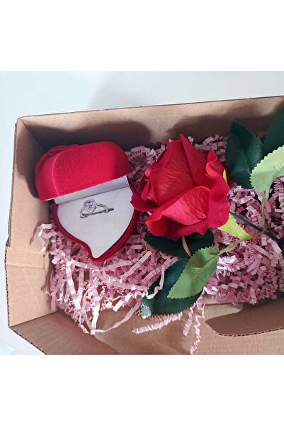 JUPİTER HOME Çelik Kalpli Mor Çelik Pandora,s Yüzük Güllü Kutu 14 Şubat Sevgi...