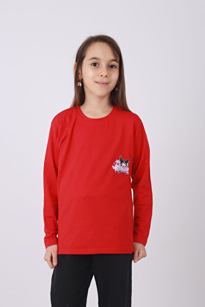 Çiggo Kids Kuromi Printed Girl's Crew Neck Cotton Sweatshirt