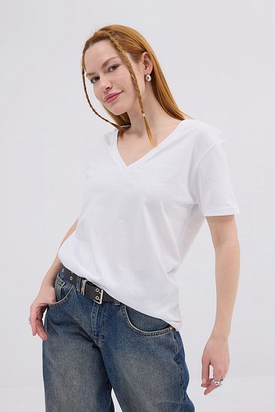 Addax Tricou de bază cu decolteu în V P4321