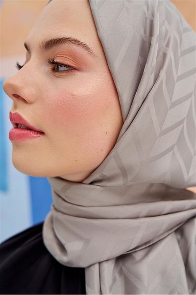 carell Smoked Diamond Patterned Cotton Silk Shawl