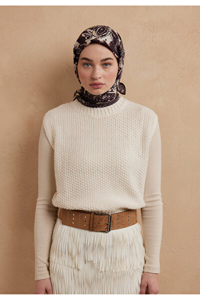 Fresh وشاح حريري قطني، تصميم بيزلي زهري ومورودوم