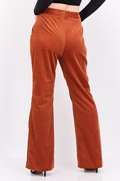 Gant Women Regular Fit Solid Corduroy Pant, Rust