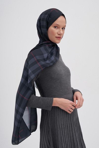 carell Black Echo Cotton Shawl - Cuadros Design