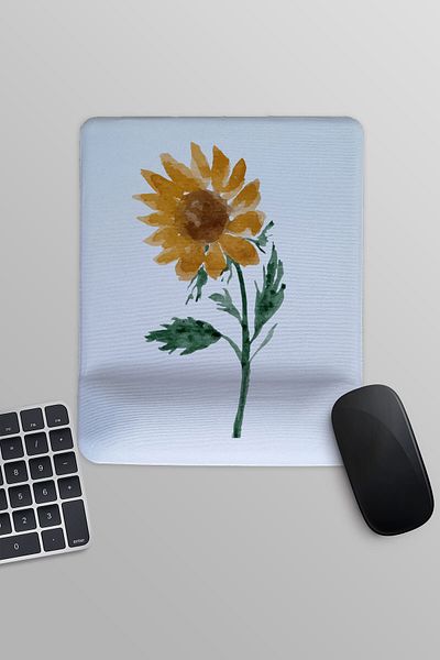 qoeuyl boutique Sunflower Printed Rectangular Mousepad with Wrist Support