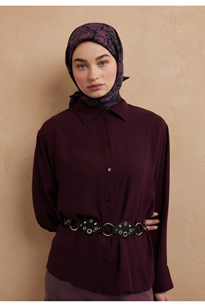 Fresh فريدا نمط القطن والحرير وشاح أرجواني