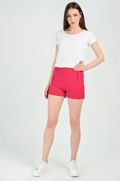 Sense Atlas Crepe Sort with Sus Pocket| Şrt14056 Fuchsia