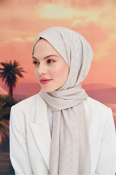 carell Camel Diamond Patterned Cotton Silk Shawl