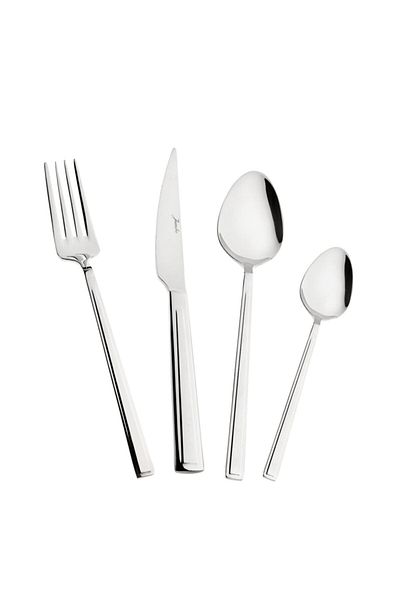 Jumbo Athena 24-Piece Dessert Fork Spoon and Knife Set for 6 People
