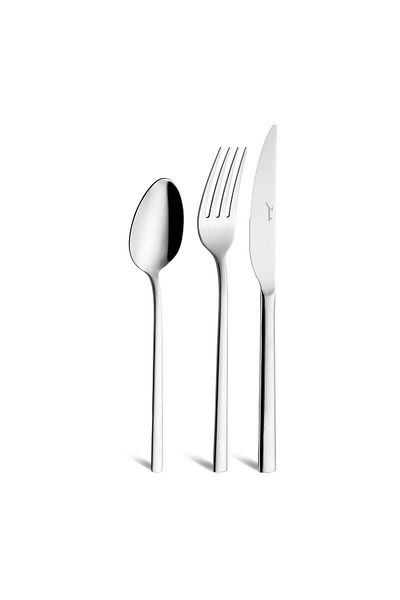 Jumbo 2001 Model 18-Piece 6-Person Steel Dinnerware Set - Spoon and Knife Set