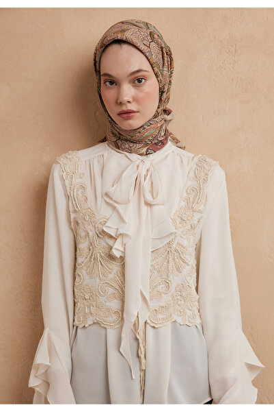 Fresh Siara Sea Cotton Silk Scarf Copper