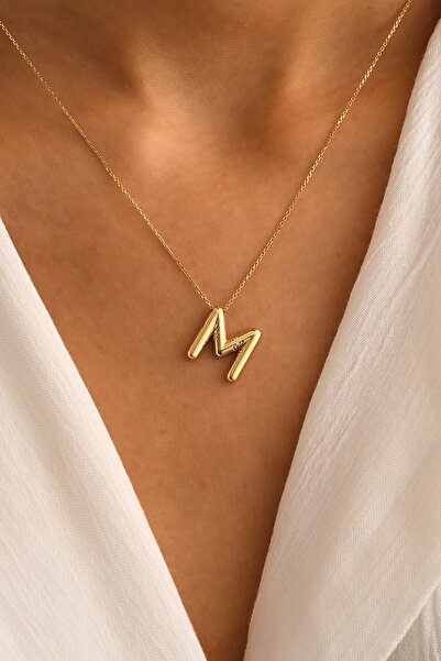 Sefa Gold 14 Ayar Altın M Harfi Balon Kolye