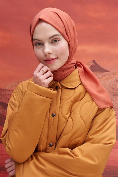 carell Brick Color Square Pattern Modal Shawl