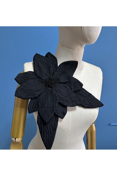 Hayalet kumaş Taşlı brokar yaka aksesuar