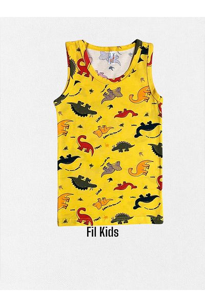 elmas kids Σετ μπόξερ αθλητής 100% βαμβακερό κίτρινο δεινόσαυρος