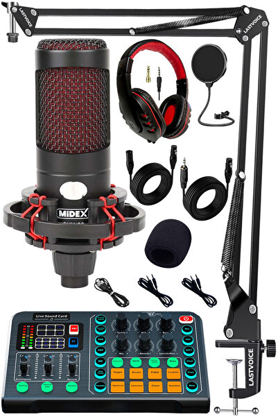 Midex Talent Paket-3 CXN-30 Mikrofon VS13 Ses Kartı Stüdyo Kayıt Canlı Yayın Seti