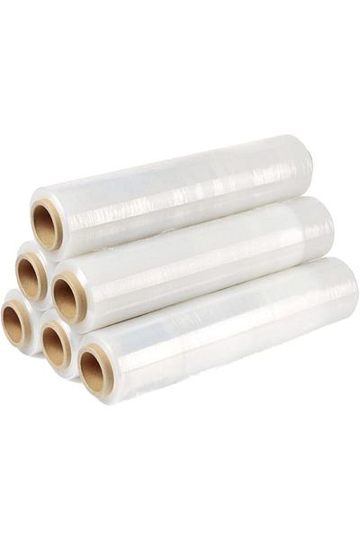 AKDC 6xstrong Rolls Clear Pallet Packing Stretch Shrink Wrap Cast Cling Film, White