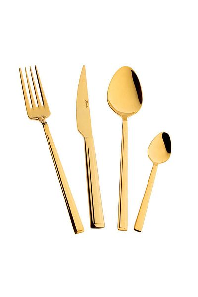 Jumbo Athena Titanium Gold 6-Piece 24-Piece Dessert Cutlery Set