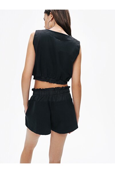 Nocturne Print Detailed Crop Top