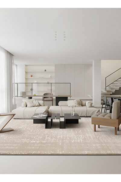 sharpdo Italian Minimalist Waterproof Carpet, Non-Slip Backing Washable Rug