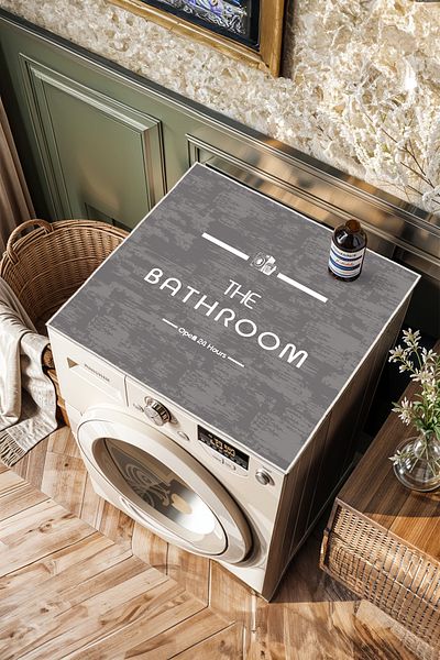 Homefesto Anti-Slip Base Washing Machine Cover Modern Useful Washable Mat Çmş07