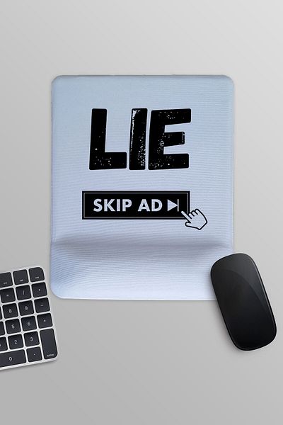 qoeuyl boutique Lie Skip Ad Αστεία διασκεδαστική τυπωμένη ορθογώνια επιφάνεια ποντικιού με υποστήριξη καρπού