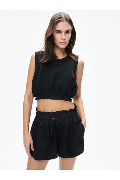 Nocturne Crop Top cu imprimeu