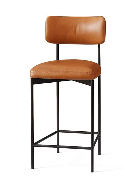 EqiEch Bar Stool, 64cm PU Upholstered High Chair for Kitchen, Dining, Pub - Easy Assembly