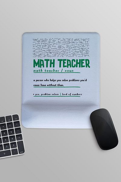 qoeuyl boutique Math Teacher Math Teacher Gift Printed Rectangular Wrist Supported Mousepad