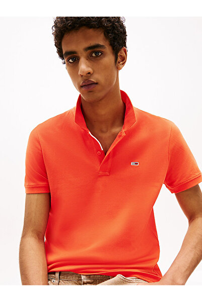 Tommy Hilfiger Tjm Slim Placket Polo Ext Men's Orange T-Shirt Dm0Dm20676Sn6